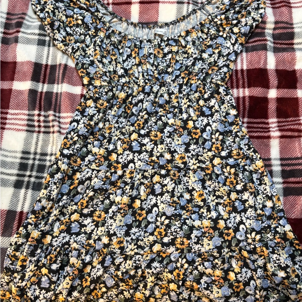 Hollister Floral Print Off the Shoulder Dress